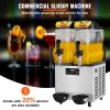 VEVOR Commercial Slushy Machine, 24L, 6.4Gal Two Bowls, 100 Cup Margarita Smoothie Frozen Drink Maker, 640W Stainless-Steel Margarita Machine