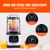 VEVOR Commercial Blender with Shield, Countertop White Blender, 68 oz Glass Jar Blender, 9 Speed & 5 Functions Blender