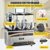 VEVOR Stainless-Steel Commercial Slushy Machine, 3-each (15L) Tanks, Margarita Maker, Frozen Drink Machine, 1200W
