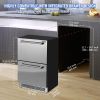 VEVOR 24" Undercounter Refrigerator, 2 Drawer Refrigerator/Freezer with Different Drawer Temperatures, 4.87 Cu. ft. Capacity