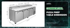 Orikool 93 IN Commercial Pizza Prep Table with a Built-in Refrigerator 30.8 Cu.Ft, Butcher Block Cutting Board, Protection Lid, Cold Storage