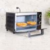 Total Chef 4 Slice Countertop Convection Toaster Oven, Stainless Steel Baking Rack and Pan, Black, 240-450°F, 1000W