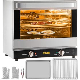 VEVOR Commercial Convection Oven, 66L/60Qt, Half-Size Conventional Oven Countertop, 4-Tier Toaster, 1800W