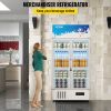 VEVOR Commercial Refrigerator, Display Fridge Upright Beverage Cooler, Glass Door with LED Light for Home, Store, Gym, Office