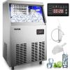 VEVOR 110V Commercial Ice Maker Machine 120-130Lbs/24H, 33LBS Storage Capacity Stainless Steel Commercial Ice Machine
