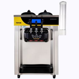 VEVOR Commercial Ice Cream Maker, 22-30 L/H Yield, Countertop Soft Serve Machine with 2x6L Hopper 2L Cylinder, 2200W