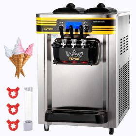 VEVOR Commercial Ice Cream Maker, 22-30 L/H Yield, 2350W Countertop Soft Serve Machine