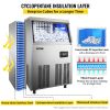 VEVOR 110V Commercial Ice Maker Machine 120-130Lbs/24H, 33LBS Storage Capacity Stainless Steel Commercial Ice Machine