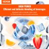 VEVOR Commercial Blender with Shield, Countertop White Blender, 68 oz Glass Jar Blender, 9 Speed & 5 Functions Blender