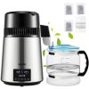 VEVOR 4L Water Distiller 1.5L/H Distilled Water Maker Dual Temp/Time Setting, and Glass Container, Silver, 1750W