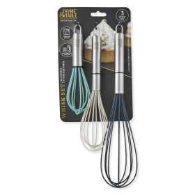 Thyme & Table 3-Piece Silicone Whisk Set, (6.7-inch, 9-1 inch, and 12.2-inch Whisks)