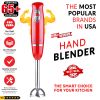 5 Core Immersion Hand Blender 500W Stick Handheld Mixer Kitchen Electric Whisk - HB 1510 BLK/RED