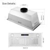 Range Hood Insert 30 inch,Stainless Steel Kitchen Vent Hood 600CFM,Built-in Kitchen Stove Hood w/Front Touch Control and Front LED Lights