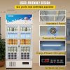 VEVOR Commercial Refrigerator, Display Fridge Upright Beverage Cooler, Glass Door with LED Light for Home, Store, Gym, Office