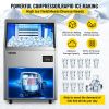 VEVOR 110V Commercial Ice Maker Machine 110LBS/24H with 44lbs Storage Capacity Stainless Steel Commercial Ice Machine