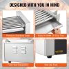 VEVOR Commercial Grade Hot Dog Roller, 7 Rollers, 18 Hot Dogs Capacity, 1050W Stainless Sausage Grill Cooker Machine with Dual Temp Control