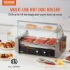VEVOR Commercial Grade Hot Dog Roller, 7 Rollers, 18 Hot Dogs Capacity, 1050W Stainless Sausage Grill Cooker Machine with Dual Temp Control