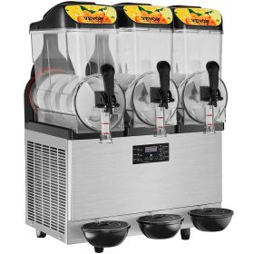 VEVOR Commercial Slushy Machine, 36L/9.6Gal Stainless-Steel Margarita Smoothie Frozen Drink Maker, 535W
