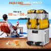 VEVOR Commercial Slushy Machine, 24L, 6.4Gal Two Bowls, 100 Cup Margarita Smoothie Frozen Drink Maker, 640W Stainless-Steel Margarita Machine