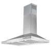 24 Inch Range Hood, Wall Mount Vent Hood in Stainless Steel with Ducted/Ductless Convertible Duct, 3 Speed Exhaust Fan, Energy Saving LED Light