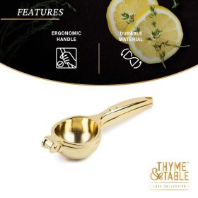 Thyme & Table Handheld Gold Manual Juicer Citrus Squeezer, Luxe Collection