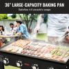 VEVOR Commercial Griddle on Cart, 36" Heavy Duty Manual Flat Top LPG Gas Griddle, Cooking Station with Side Shelves