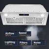 Range Hood Insert 30 inch,Stainless Steel Kitchen Vent Hood 600CFM,Built-in Kitchen Stove Hood w/Front Touch Control and Front LED Lights