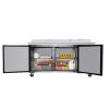 Orikool 67 IN Commercial Pizza Prep Table with a Built-in Refrigerator 20.3 Cu.Ft, Butcher Block Cutting Board, Protection Lid, Cold Storage