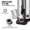 VEVOR Commercial Coffee Urn 65 Cup Stainless Steel Coffee Dispenser Fast Brew 1500W