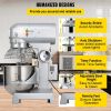 VEVOR Commercial Food Mixer 15Qt 600W, 3 Speeds Adjustable 110/178/390 RPM Heavy Duty 110V with Stainless Steel Bowl