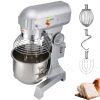 VEVOR Commercial Food Mixer 15Qt 600W, 3 Speeds Adjustable 110/178/390 RPM Heavy Duty 110V with Stainless Steel Bowl