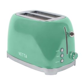 VETTA 2-Slice Extra-Wide-Slot Retro Toaster, Stainless Steel (Seafoam Green), VTS-201RGR, 825 Watts of power