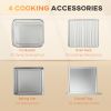 Air Fryer Toaster Oven, 21QT 7-In-1 Convection Oven Countertop, Warm, Broil, Toast, Bake and Air Fry, 4 Accessories Included, 1800W