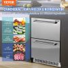VEVOR 24" Undercounter Refrigerator, 2 Drawer Refrigerator/Freezer with Different Drawer Temperatures, 4.87 Cu. ft. Capacity
