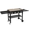 VEVOR Commercial Griddle on Cart, 36" Heavy Duty Manual Flat Top LPG Gas Griddle, Cooking Station with Side Shelves