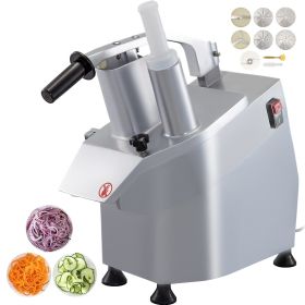 VEVOR 110V Commercial Food Processor 2 Feeding Holes, Electric Vegetable Slicer, 6 Cutting Disks, 1600 RPM, 550W