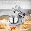 VEVOR Commercial Stand Mixer, 660W Electric Dough Mixer with 6 Speeds LCD Screen Timing, Tilt-Head Food Mixer with 5.8 Qt Stainless Steel Bowl