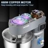 VEVOR Commercial Stand Mixer, 660W Electric Dough Mixer with 6 Speeds LCD Screen Timing, Tilt-Head Food Mixer with 5.8 Qt Stainless Steel Bowl