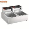 VEVOR Commercial Electric Deep Fryer 9.1Qt Countertop Deep Fryer Dual Detachable Tanks 1500W ea.