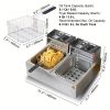 VEVOR Commercial Electric Deep Fryer 9.1Qt Countertop Deep Fryer Dual Detachable Tanks 1500W ea.