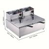 VEVOR Commercial Electric Deep Fryer 9.1Qt Countertop Deep Fryer Dual Detachable Tanks 1500W ea.