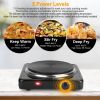 1500W Electric Single Burner Portable Heating Hot Plate Stove Countertop RV Hotplate with Non-Slip Rubber Feet