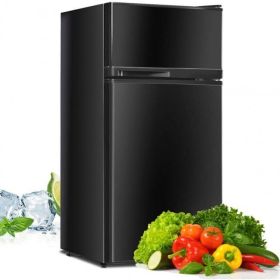 3.4 Cu. Ft Cold-rolled Sheet Compact Refrigerator, 2 Doors (Color: Black)