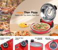 PSQL25RB 1600W Portable Pizza Machine 16 inch Electric Pizza Oven 420 Pizza oven 4 minute Pizza Knob Control Control