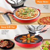PSQL25RB 1600W Portable Pizza Machine 16 inch Electric Pizza Oven 420 Pizza oven 4 minute Pizza Knob Control Control