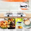 2000W Electric Double Burner Portable Coil Heating Hot Plate Stove Countertop RV Hotplate with Non-Slip Rubber Feet