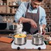 2000W Electric Double Burner Portable Coil Heating Hot Plate Stove Countertop RV Hotplate with Non-Slip Rubber Feet
