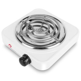 1000W Electric Single Burner Portable Coil Heating Hot Plate Stove Countertop RV Hotplate with Non-Slip Rubber Feet (Type: Single Burner, Color: White)