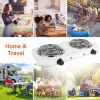 2000W Electric Double Burner Portable Coil Heating Hot Plate Stove Countertop RV Hotplate with Non-Slip Rubber Feet