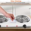 2000W Electric Double Burner Portable Coil Heating Hot Plate Stove Countertop RV Hotplate with Non-Slip Rubber Feet